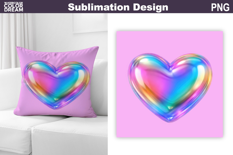 Valentine Pillow Design | Iridescent Valentine Sublimation