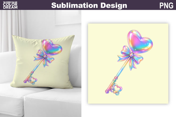 Valentine Pillow Design | Iridescent Valentine Sublimation