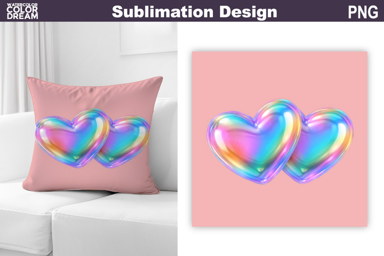 Valentine Pillow Design | Iridescent Valentine Sublimation