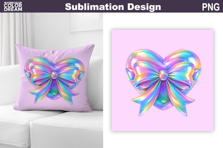 Valentine Pillow Design | Iridescent Valentine Sublimation