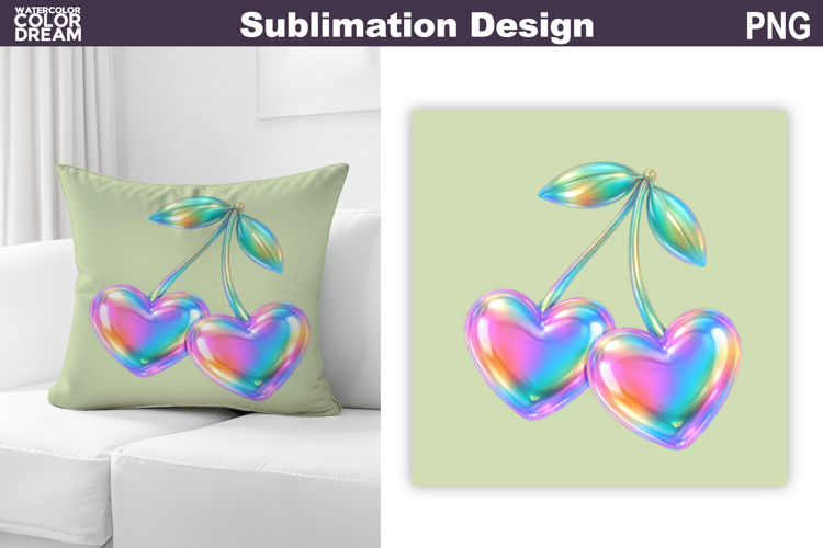 Valentine Pillow Design | Iridescent Valentine Sublimation