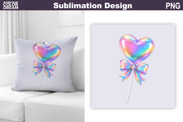 Valentine Pillow Design | Iridescent Valentine Sublimation