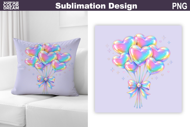 Valentine Pillow Design | Iridescent Valentine Sublimation