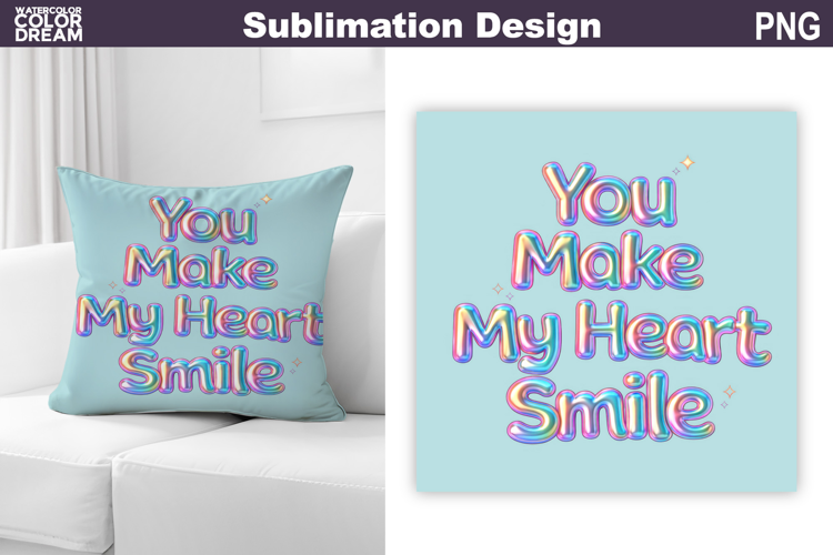 Valentine Pillow Design | Iridescent Valentine Quote