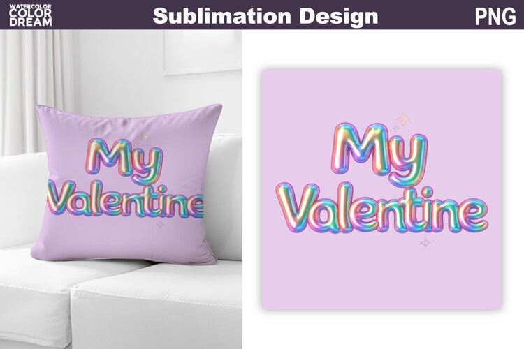 Valentine Pillow Design | Iridescent Valentine Quote example image 1
