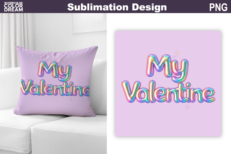 Valentine Pillow Design | Iridescent Valentine Quote