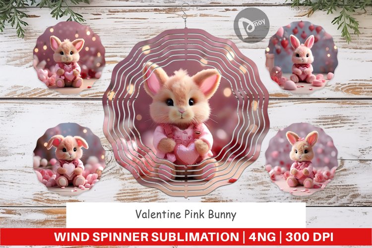 Wind Spinner Valentine Bunny