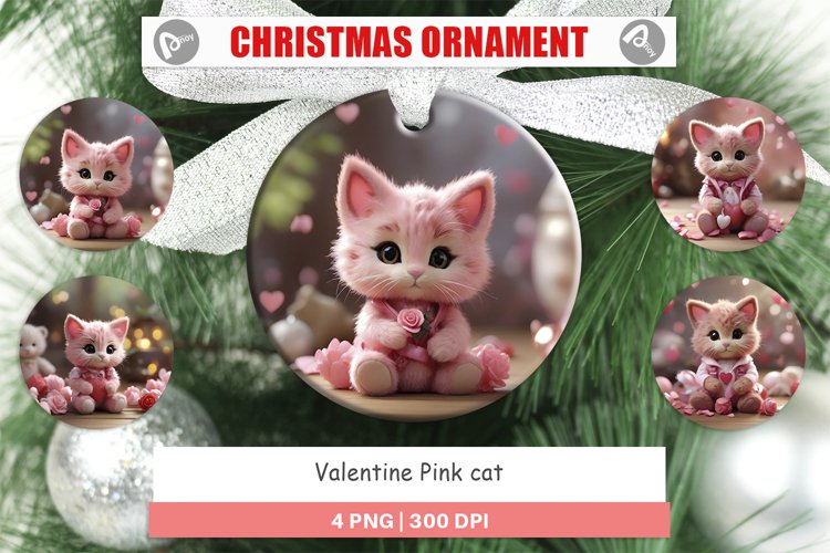 Christmas Ornaments Valentine Cat