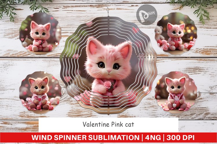 Wind Spinner Valentine Cat