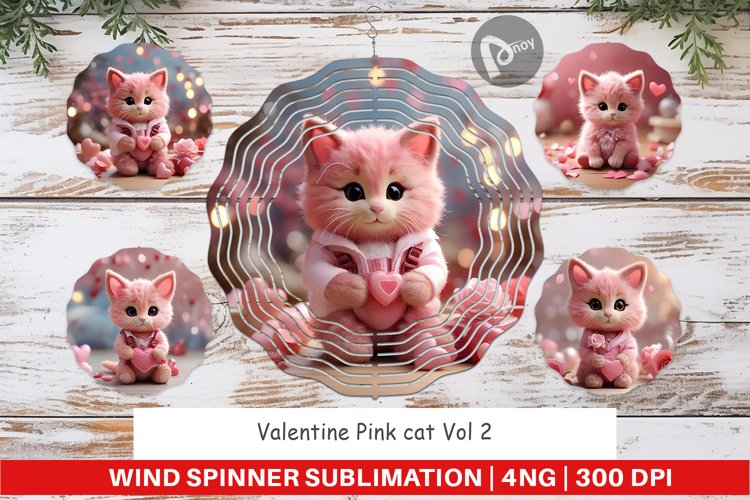 Wind Spinner Valentine Cat