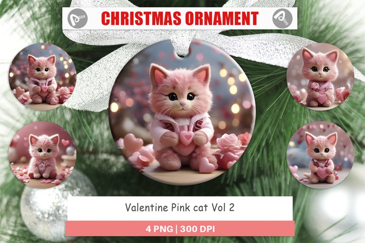 Christmas Ornaments Valentine Cat