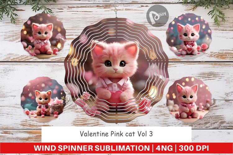 Wind Spinner Valentine Cat