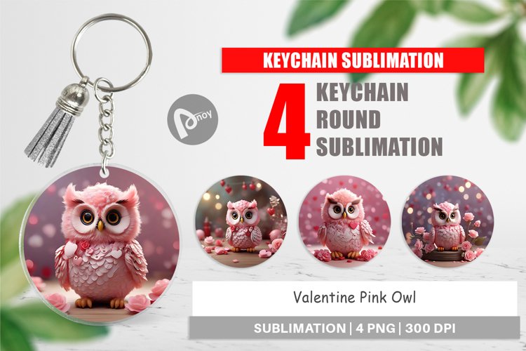 Keychain Valentine Owl