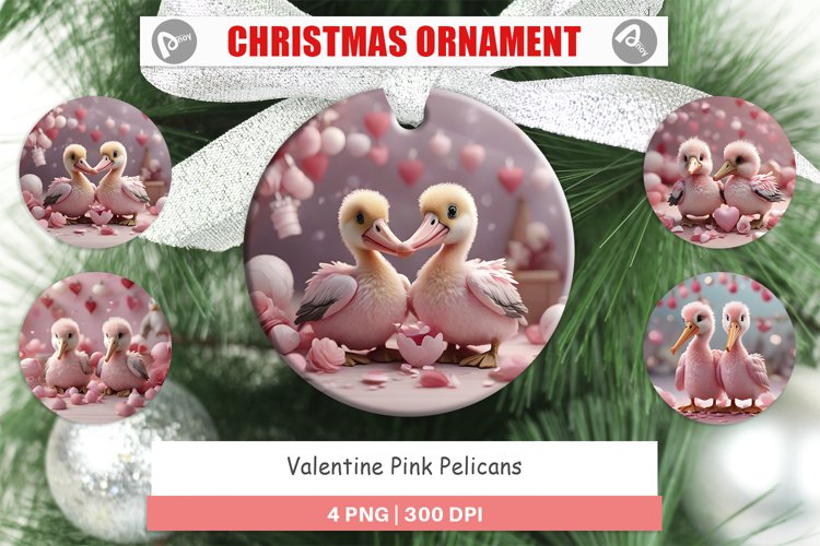 Christmas Ornaments Valentine Pelicans