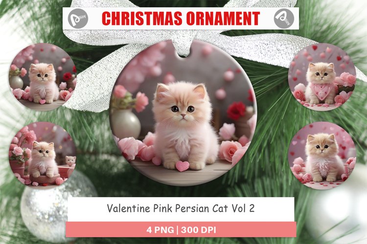 Christmas Ornaments Valentine Persian Cat
