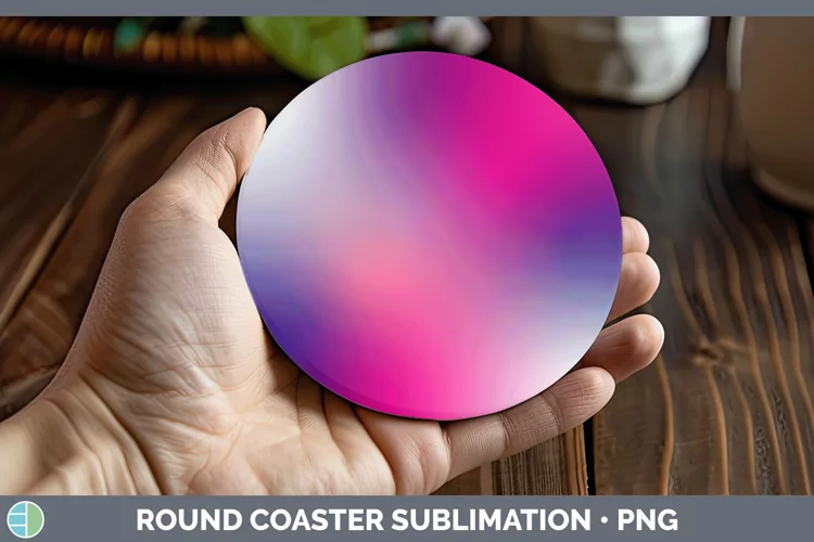 Valentine Pink Purple Round Coaster Sublimation Coaster Desi