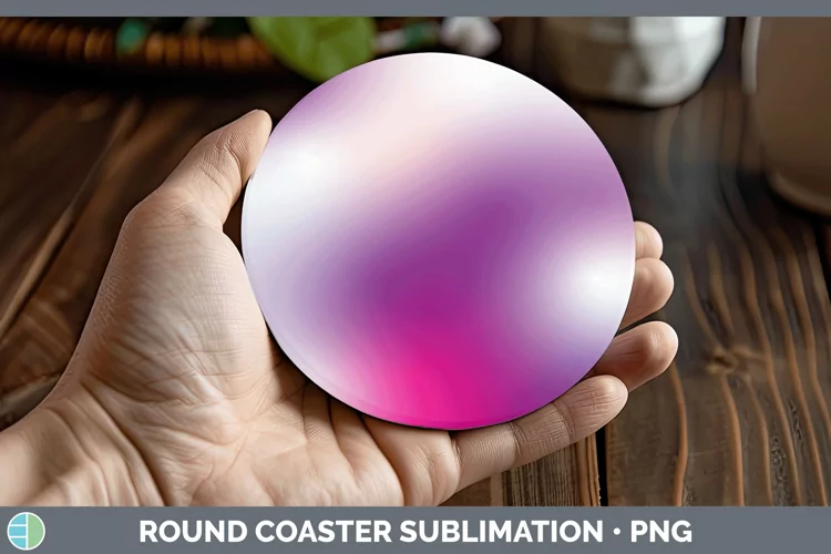 Valentine Pink Purple Round Coaster Sublimation Coaster Desi
