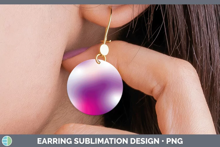 Valentine Pink Purple Round Earrings Sublimation Earrings De