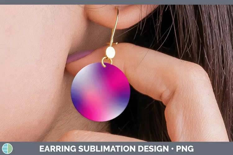 Valentine Pink Purple Round Earrings Sublimation Earrings De