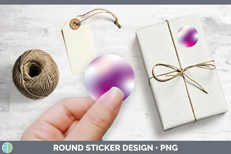 Valentine Pink Purple Stickers | Round Labels Designs