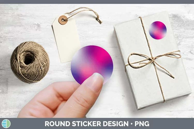 Valentine Pink Purple Stickers | Round Labels Designs