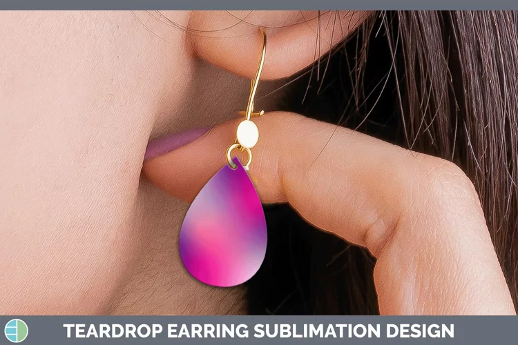 Valentine Pink Purple Teardrop Earrings Sublimation Earrings