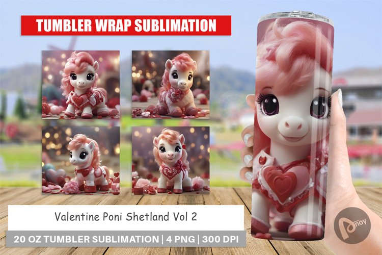 Tumbler Sublimation Wrap Valentine Poni Shetland