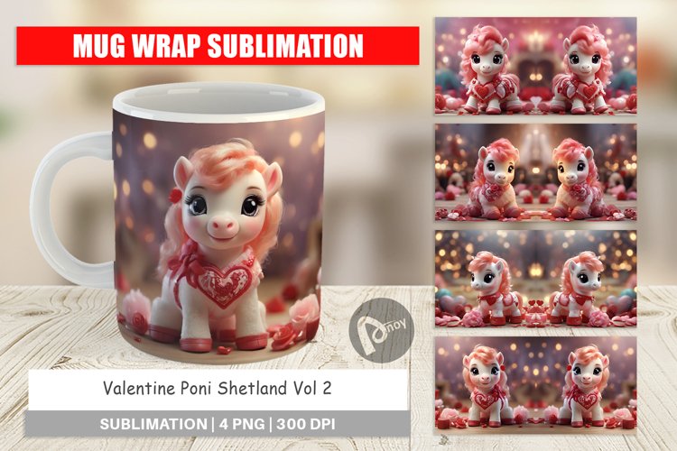 Mug sublimation design Valentine Poni Shetland