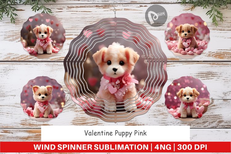 Wind Spinner Valentine Puppy