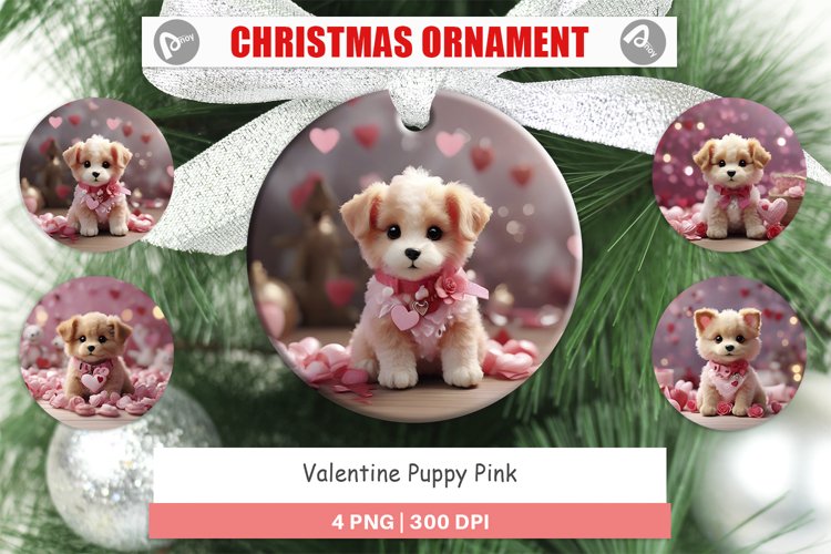Christmas Ornaments Valentine Puppy