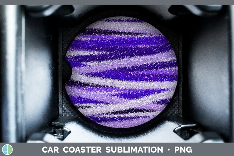 Valentine Purple Glitter Car Coaster Sublimation Designs