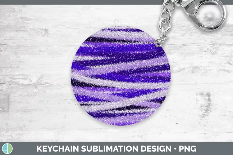 Valentine Purple Glitter Keychain Sublimation Keyring Design