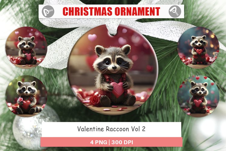Christmas Ornaments Valentine Raccoon