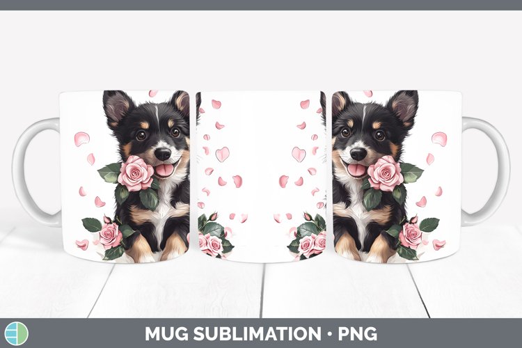 GorgeousValentine Rose Dogs Mug Wrap design.