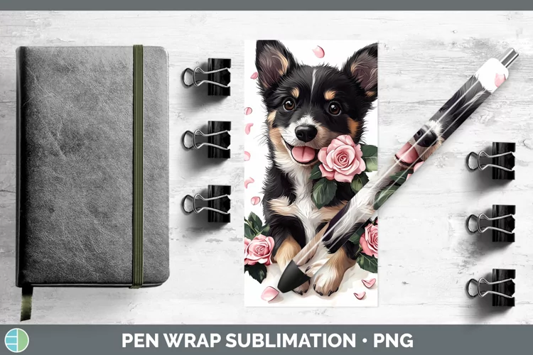 Valentine Rose Dogs Australian Kelpie Pen Wrap Sublimation P
