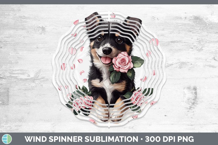 GorgeousValentine Rose Dogs Wind Spinner design.