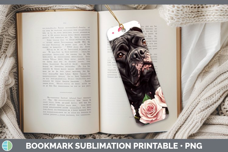 Valentine Rose Dogs Cane Corso Bookmark Sublimation Printabl