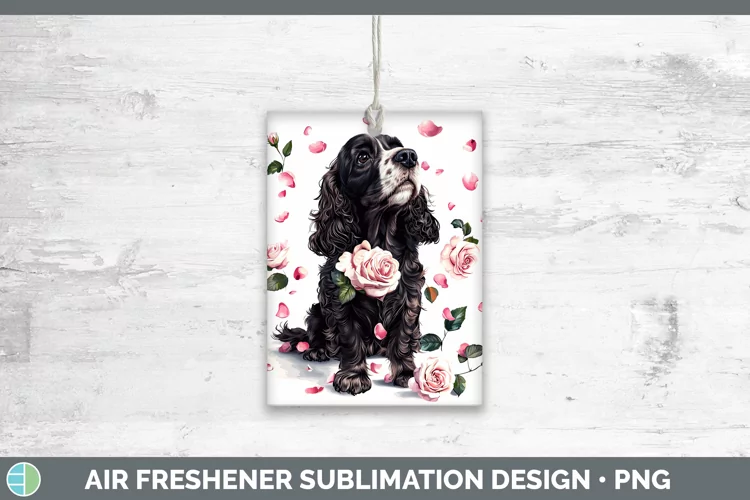 Valentine Rose Dogs Cocker Spaniel Air Freshener Sublimation