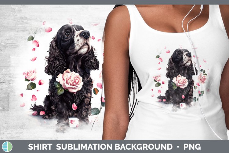 Valentine Rose Dogs Cocker Spaniel Shirt Sublimation Sublima