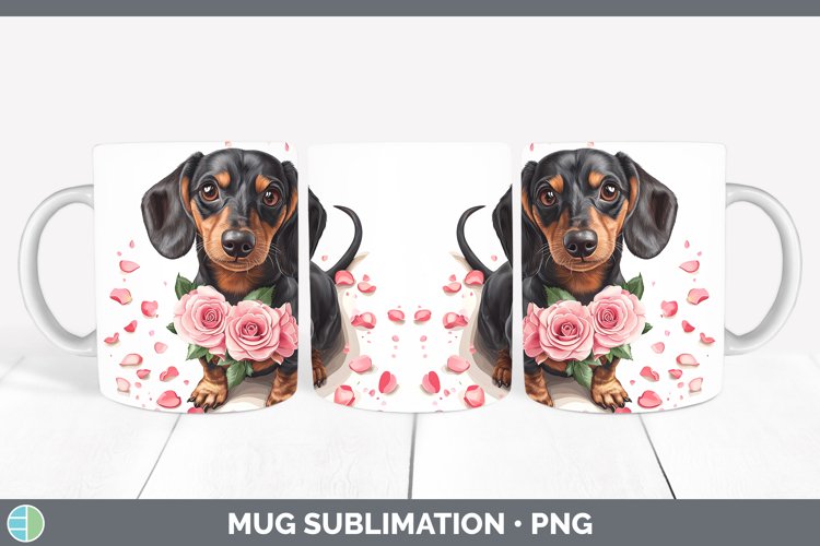 GorgeousValentine Rose Dogs Mug Wrap design.