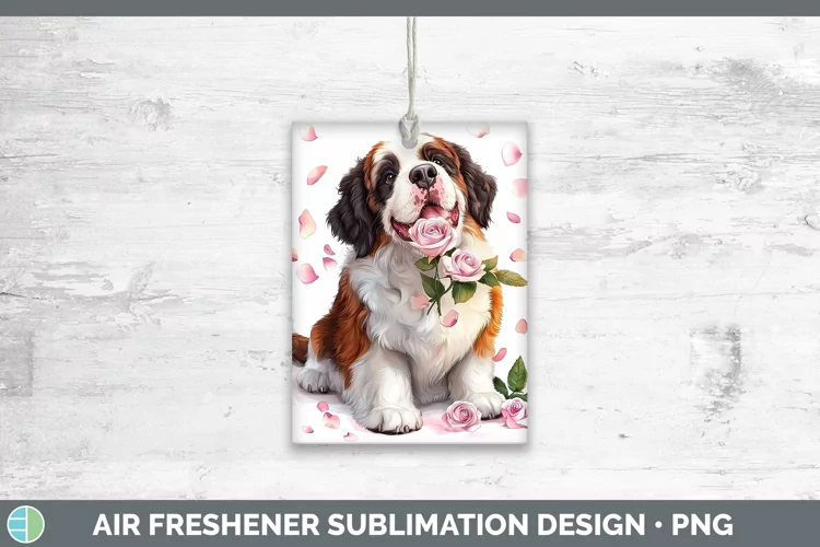 Valentine Rose Dogs Saint Bernard Air Freshener Sublimation