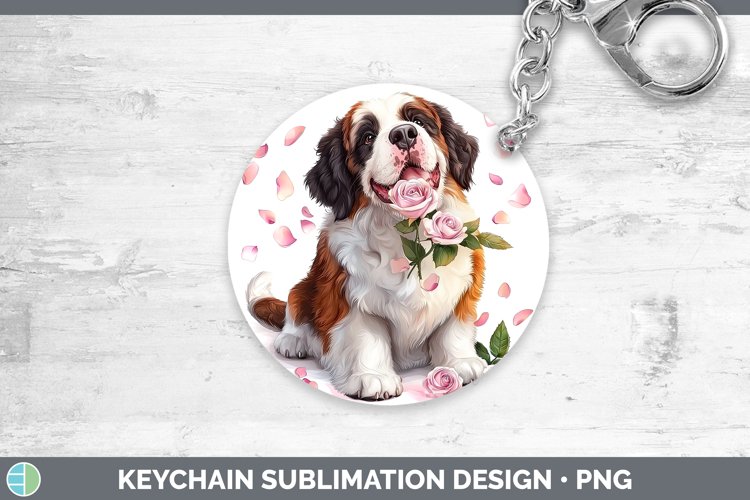 GorgeousValentine Rose Dogs Keychain design.