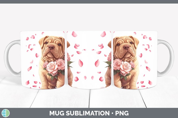 GorgeousValentine Rose Dogs Mug Wrap design.