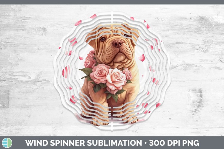 GorgeousValentine Rose Dogs Wind Spinner design.