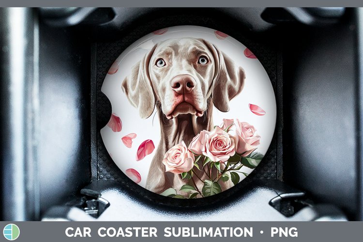 GorgeousValentine Rose Dogs Car Coaster design.