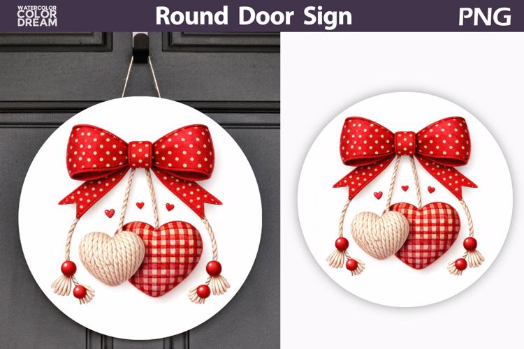 Valentine Round Sign | Valentine Heart Sublimation