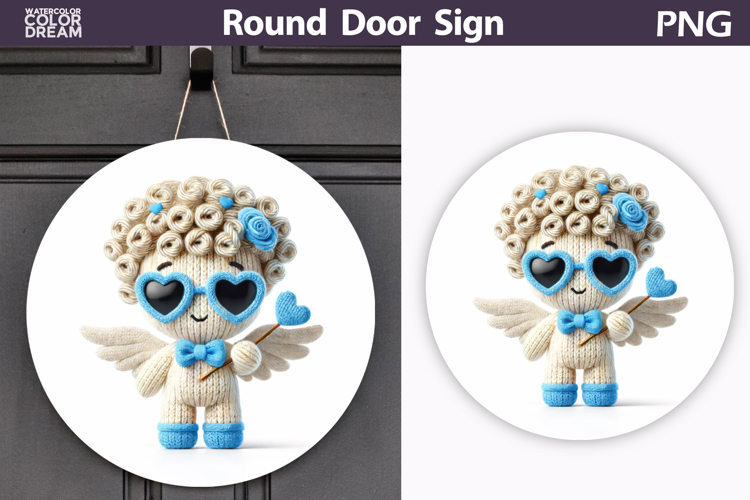 Valentine Cupid Round Sign | Cute Cupid Sublimation