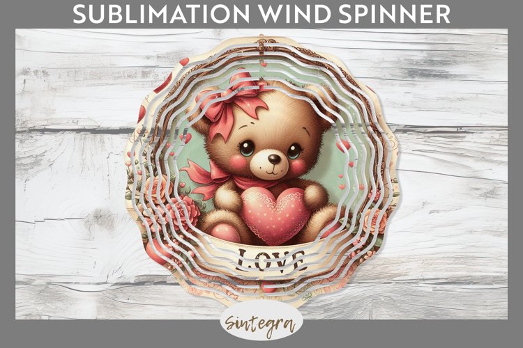 Valentines Bear v4 Wind Spinner Sublimation