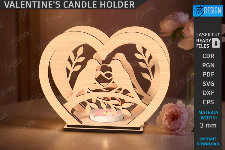 Valentine’s Tealight Candle Holder Laser Cut|Valentine Laser