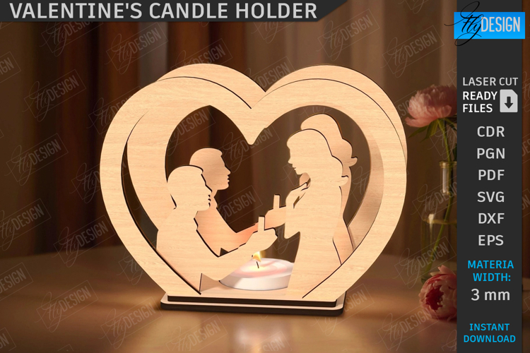 Valentine’s Tealight Candle Holder Laser Cut|Valentine Laser
